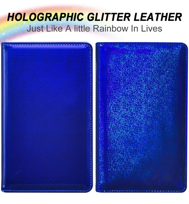 Alt view image 2 of 7 - Server Books for Waitress - Glitter Leather Waiter Book Server Wallet with Zipper Pocket, Cute Waitress Book&Waitstaff Organizer with Money Pocket Fit Server Apron (Glitter Blue)