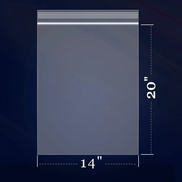 Alt view image 2 of 5 - 200 Pcs 14" x 20"- 2 Gallon Zip Bags for Clothing 2 Mil Plastic Large Resealable Ploy Bags with Lock Seal Zipper for Bulk storage