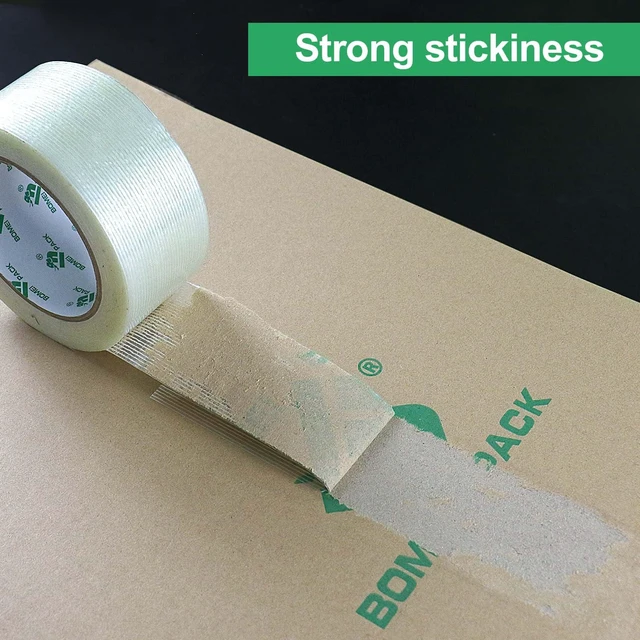 Alt view image 5 of 7 - Filament Strapping Tape, 5.3 Mil 2 Inch x 60 Yards, Heavy Duty Reinforced Fiberglass Packing Tape, 2 Pack