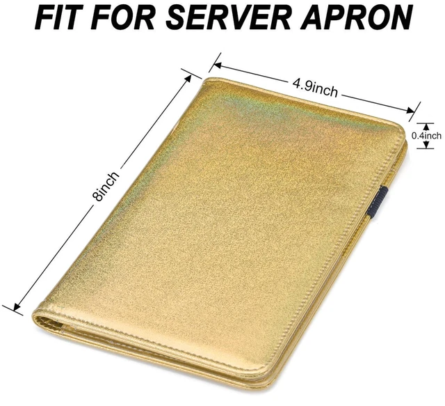 Alt view image 2 of 7 - Server Books for Waitress - Glitter Leather Waiter Book Server Wallet with Zipper Pocket, Cute Waitress Book&Waitstaff Organizer with Money Pocket Fit Server Apron (Glitter Golden)