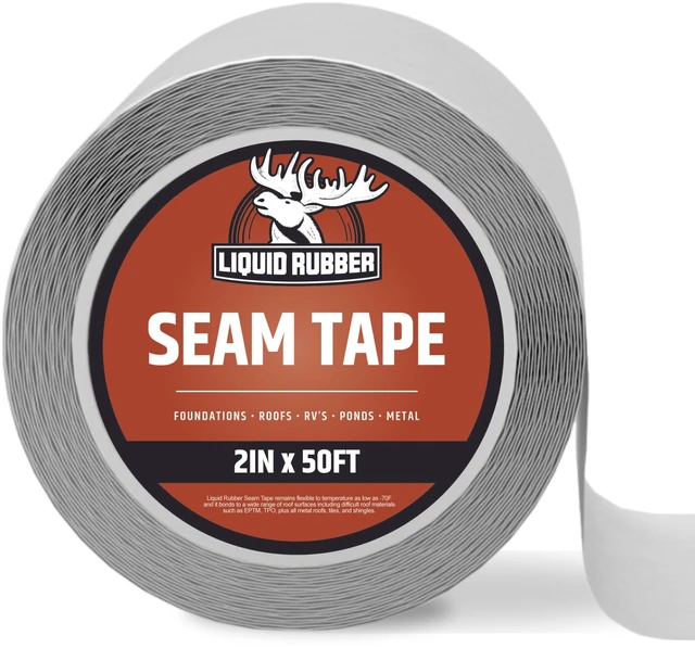 Main image of Waterproof Seam Tape, Multi-Surface Butyl Tape, 2 in x 50 Ft Peel and Stick, Waterproof - For RV Roofs, Foundations, Gutters, Ponds & Skylights - Bonds to EPDM, Metal, Wood & Fiberglass