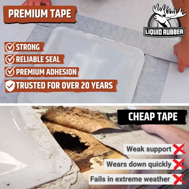 Alt view image 3 of 6 - Waterproof Seam Tape, Multi-Surface Butyl Tape, 2 in x 50 Ft Peel and Stick, Waterproof - For RV Roofs, Foundations, Gutters, Ponds & Skylights - Bonds to EPDM, Metal, Wood & Fiberglass
