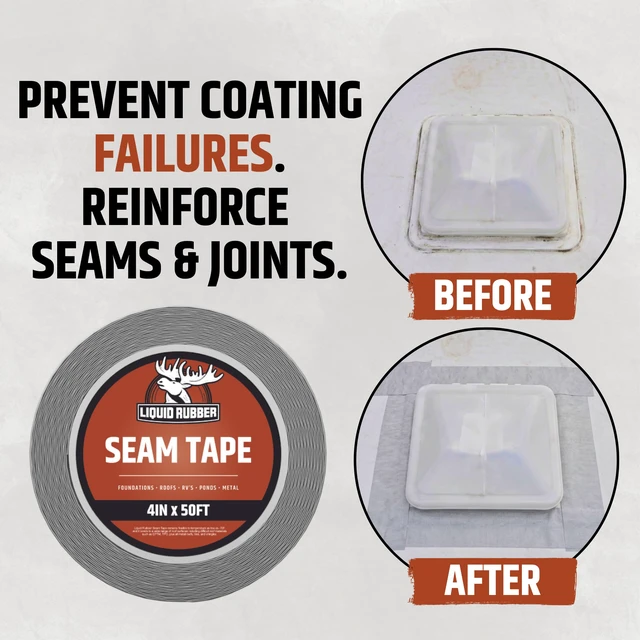 Alt view image 2 of 6 - Waterproof Seam Tape, Multi-Surface Butyl Tape, 2 in x 50 Ft Peel and Stick, Waterproof - For RV Roofs, Foundations, Gutters, Ponds & Skylights - Bonds to EPDM, Metal, Wood & Fiberglass