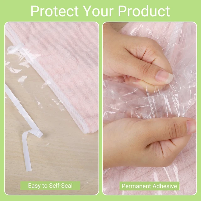 Alt view image 3 of 6 - 100 Count 24x30 Inch Self Seal Clear Poly Bags with Suffocation Warning for Packaging, Shipping & FBA with Permanent Adhesive (1.5mil)