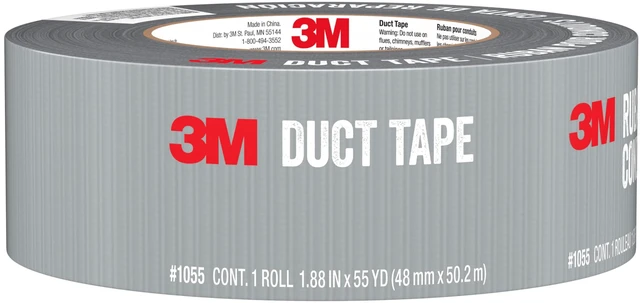 Main image of Basic Duct Tape, 1.88 in x 55 yd, 1 Roll, Hand Tear Silver Duct Tapes for Temporary Repairs, Indoor Use, Great for Bundle, Patch, Protect & Repair (1055)