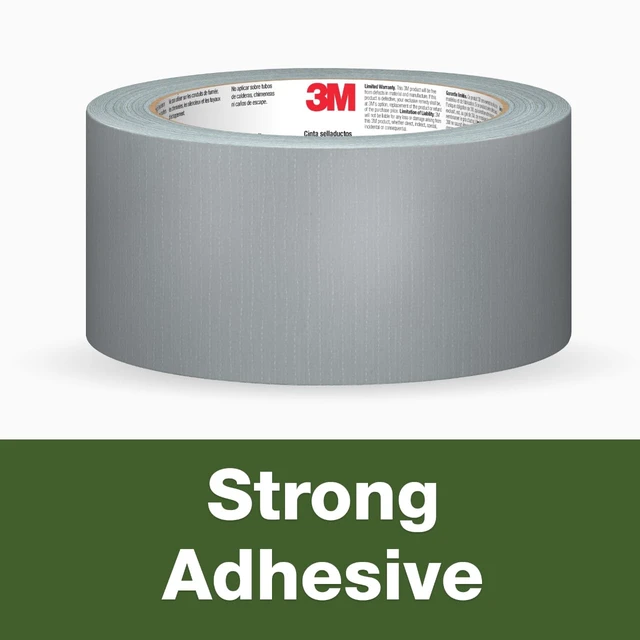 Alt view image 6 of 7 - Basic Duct Tape, 1.88 in x 55 yd, 1 Roll, Hand Tear Silver Duct Tapes for Temporary Repairs, Indoor Use, Great for Bundle, Patch, Protect & Repair (1055)