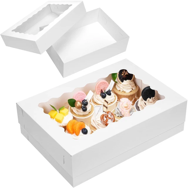 Main image of 20pcs 14x10x4in Rectangular Quarter Sheet Cake Boxes with Window Rectangular Bakery Boxes with Window for Cake, Pastry, Donuts, Cookie, Cupcake & Pie Packaging