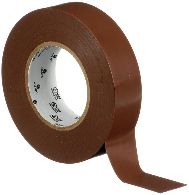 Alt view image 3 of 6 - Temflex Vinyl Electrical Tape 165, 3/4 in x 60 ft, Brown, 10 Roll Pack Multi-Purpose, 19 mm x 18 m