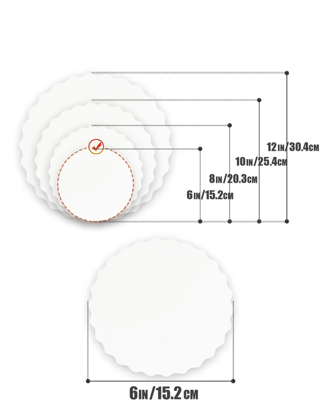 Alt view image 4 of 7 - White 6 Inch Wave Cake Boards Round 160-Packs Circles Rounds Base Cake PlateThinner But Stronger