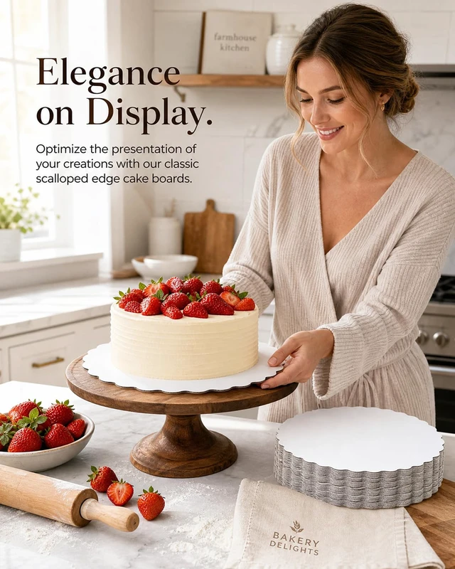 Alt view image 6 of 7 - White 6 Inch Wave Cake Boards Round 160-Packs Circles Rounds Base Cake PlateThinner But Stronger