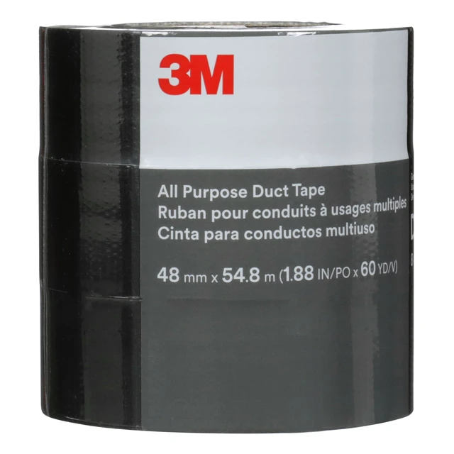 Alt view image 2 of 7 - Duct Tape DT8, 3 Pack, Industrial Strength, Black Color, 1.88 in x 60 yd Multi-Use, Tear by Hand, Professional Grade Adhesive, Perfect for HVAC, Bundling, Moisture Proofing, and Reinforcing