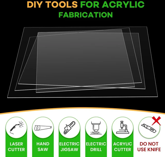 Alt view image 2 of 7 - 2 Pack Plexiglass Sheets 1/8 Inch Thick, 12"X24" Plexi Glass Panel Plastic Sheet for Crafts,Signs, Display Cases, Sneeze Guard, Cut with Engraver,Power Saw or Hand Tools