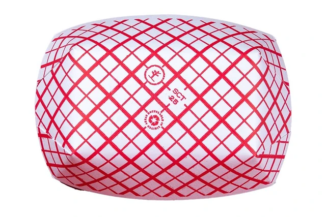 Alt view image 2 of 7 - 0401 #25 Southland Paperboard Red Check Food Tray, 1/4 lb Capacity (Case of 1000)