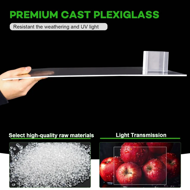 Alt view image 6 of 7 - 2 Pack Plexiglass Sheets 1/8 Inch Thick, 12"X24" Plexi Glass Panel Plastic Sheet for Crafts,Signs, Display Cases, Sneeze Guard, Cut with Engraver,Power Saw or Hand Tools