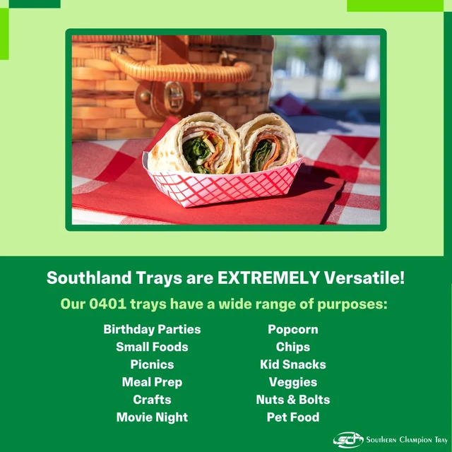 Alt view image 4 of 7 - 0401 #25 Southland Paperboard Red Check Food Tray, 1/4 lb Capacity (Case of 1000)