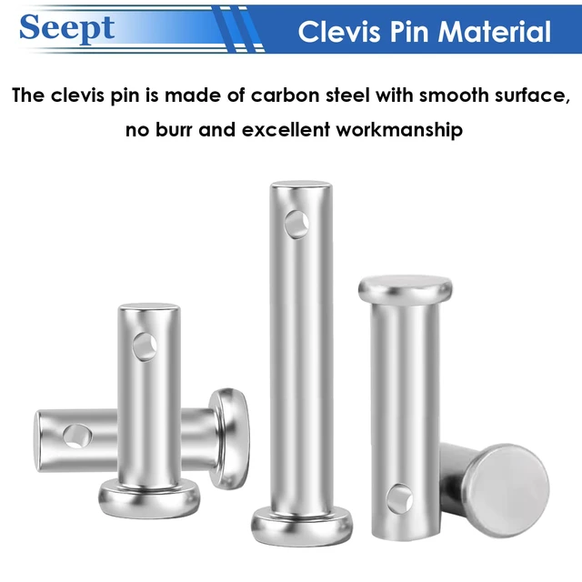 Alt view image 3 of 6 - 132Pcs Clevis Pin Assortment Kit - 304 Stainless Steel Cotter Pins & Carbon Steel Clevis Pins for Trailer Latch - Single Hole Clevis Pins for Versatile Use