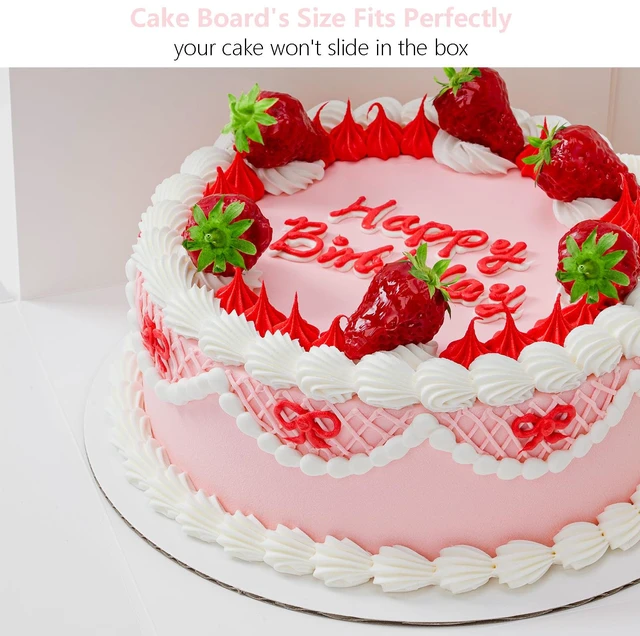 Alt view image 4 of 7 - 5 Pack Cake Boxes, 10x10x8 Inches Tall Cake Box with Cake Boards White Cake Transport Containers with Lids, Disposable Thick Cardboard, Sturdy, Easy to Assemble, for Cake Donuts Pies Cookies