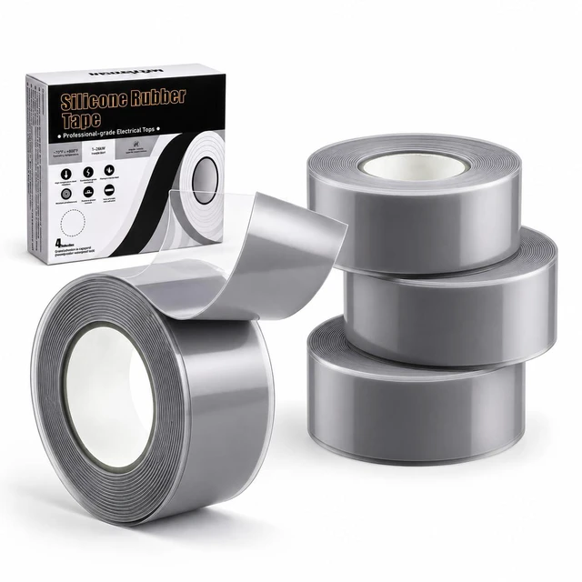 Main image of Self Fusing Silicone Tape Waterproof Rescue Tape 4 Rolls 1 Inch x 10 Feet Emergency Repair Tape, Heat Resistant, Electrical Insulation, No Residue, Pipe Leakage, Handlebars & Cable Wrapping