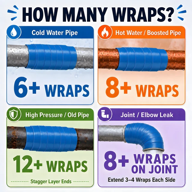 Alt view image 6 of 7 - Self Amalgamating Tape Self Fusing Silicone Rubber 1 In x 10 Ft 4 Rolls Blue Silicone Tape, Waterproof, Heat Resistant,Non-Tacky, Emergency Repair of Leaking Hose Pipe and Electrical Sealing