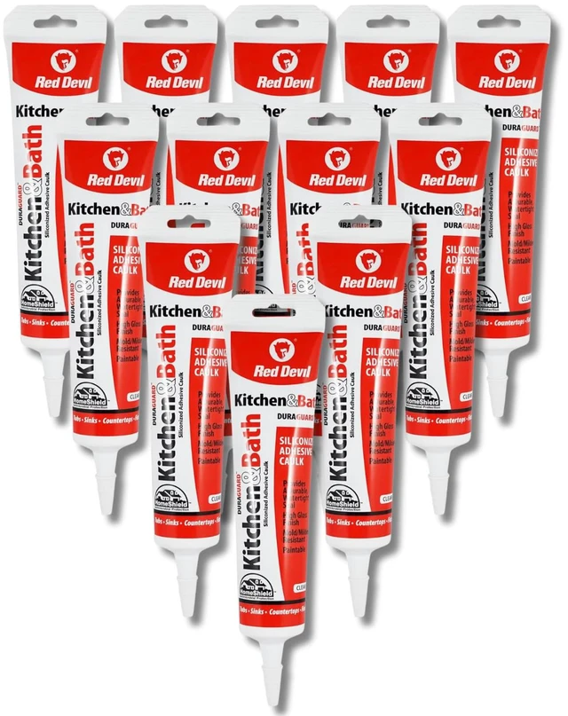 Main image of 0445 Duraguard Kitchen & Bath Siliconized Acrylic Caulk, 5.5 oz. Squeeze Tube, Clear, 12 Pack, Made in USA