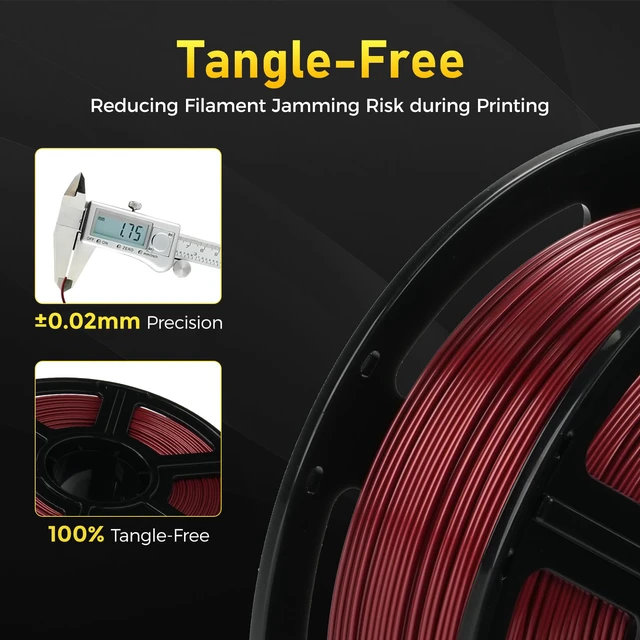 Alt view image 5 of 6 - Rapid PETG Filament 1.75mm Metallic Red, Max 600mm/s High Speed Printing, 3D Printer Filament 1kg Spool, Dimensional Accuracy +/- 0.02mm, Fits Most 3D Printers