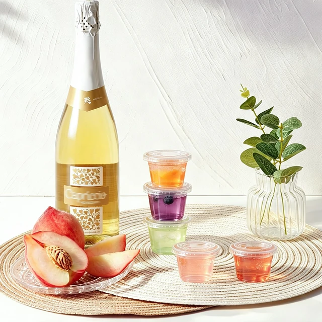 Alt view image 6 of 7 - 360 Set 5.5 oz Jello Shot Cups with Lids, Plastic Condiment Cups Food Safe Disposable Soufflé Storage Portion Containers for Salad, Dressing, Sauce, Dipping, Snacks