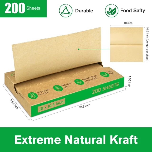 Alt view image 2 of 7 - Precut POP UP Deli Paper Sheet, 200 Pack, 10" x 10.5", Kraft Interfolded Heavy Paper, Waterproof & Grease-Resistant, for Food Wrap and Serving