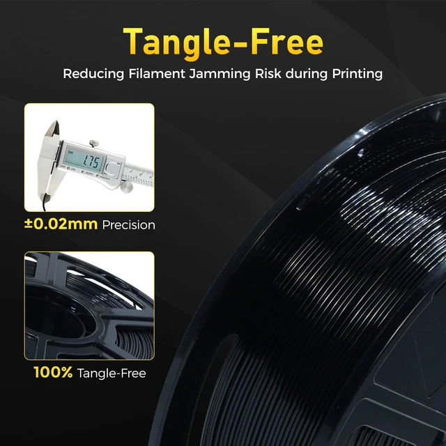 Alt view image 5 of 6 - Rapid PETG Filament 1.75mm Black, Max 600mm/s High Speed Printing, 3D Printer Filament 1kg Spool, Dimensional Accuracy +/- 0.02mm, Fits Most 3D Printers