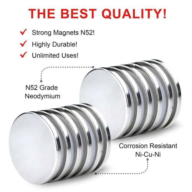 Alt view image 2 of 7 - 12 Pack Strong Neodymium Disc Magnets with Adhesive Backing Silver Round Powerful Permanent Rare Earth Magnets, Heavy Duty Magnet for Fridge, DIY, Scientific, Craft, Office, 32 x 3mm