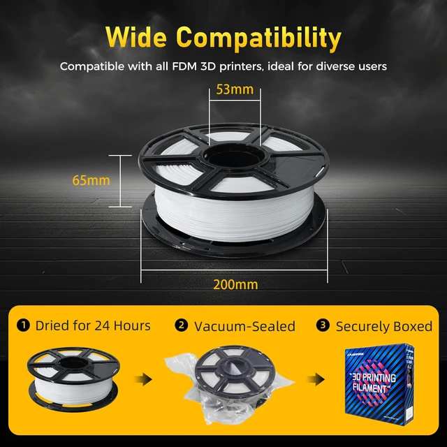 Alt view image 6 of 6 - Rapid PETG Filament 1.75mm White, Max 600mm/s High Speed Printing, 3D Printer Filament 1kg Spool, Dimensional Accuracy +/- 0.02mm, Fits Most 3D Printers