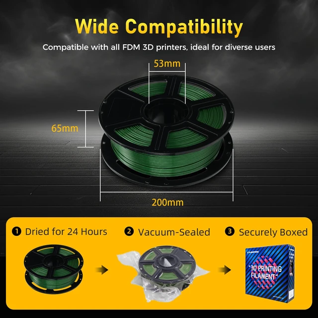 Alt view image 6 of 6 - Rapid PETG Filament 1.75mm Metallic Green, Max 600mm/s High Speed Printing, 3D Printer Filament 1kg Spool, Dimensional Accuracy +/- 0.02mm, Fits Most 3D Printers