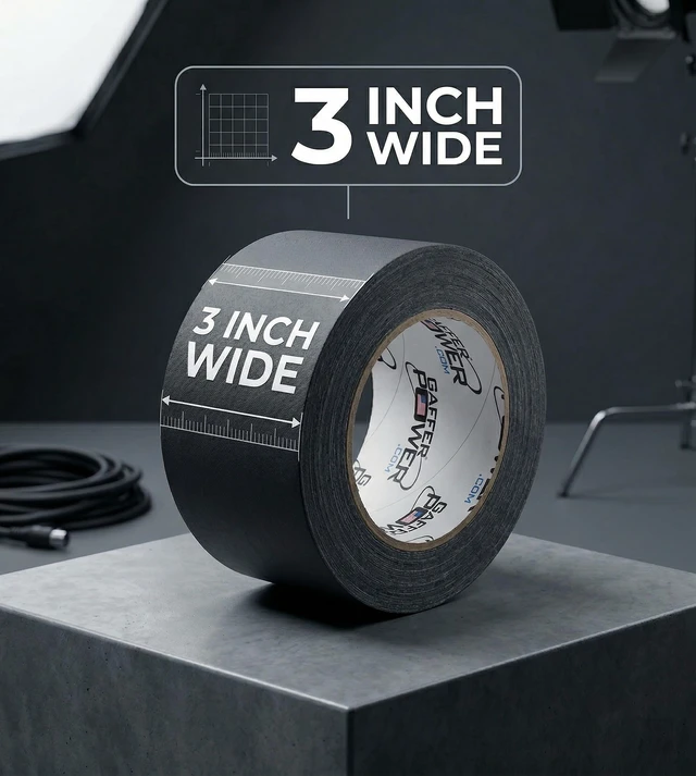 Alt view image 2 of 7 - Black Tape 3 Inch x 30 Yards, Heavy Duty, Made in USA
