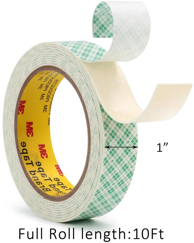 Alt view image 2 of 7 - 3M Double Sided Foam Tape 1" x 10Ft 1 Pack White Heavy Duty Double Coated Urethane Adhesion Polyurethane Tape for Bonding Attaching Mounting