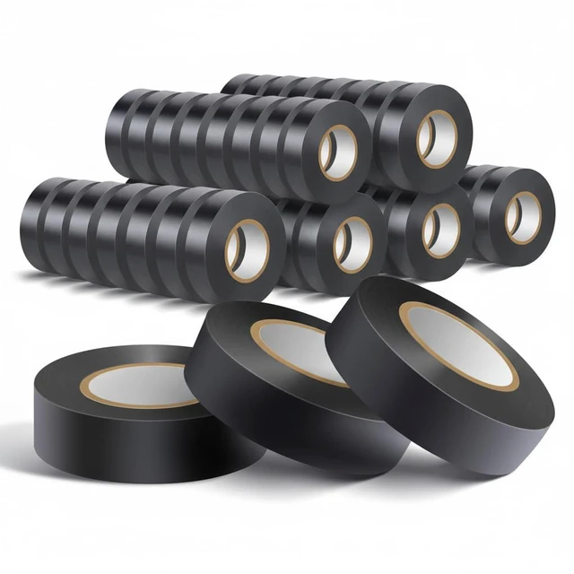 Main image of 40 Pack Black Electrical Tape Waterproof3/4 in x 60ftHigh Temperature Electric Tape Weatherproof Home Outdoor Multipurpose Insulating Wire WrappingMaximum Voltage