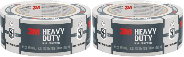 Main image of Multi-Use Colored Duct Tape White, 1.88 Inches by 20 Yards, 3920-WH, 1 Roll (Pack of 2)