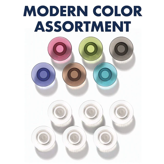Alt view image 3 of 5 - Strong Magnets for White Boards, Rare Earth Magnet for Glass Whiteboards, Assorted Colors, 12 Pack (85393)