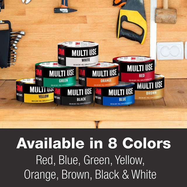 Alt view image 7 of 7 - Multi-Use Colored Duct Tape White, 1.88 Inches by 20 Yards, 3920-WH, 1 Roll (Pack of 2)