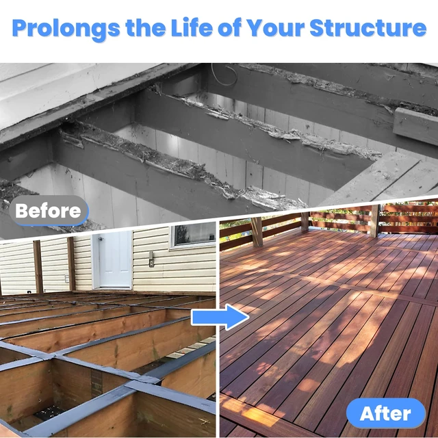Alt view image 2 of 7 - Joist Tape 6"×16' Deck Joist Tape Waterproof Butyl Sealant 6Rolls Joist Flashing Tape for Decking, Anti-Corrosion Weather Resistant Tape for Wood Decks Beams Rim, Roof
