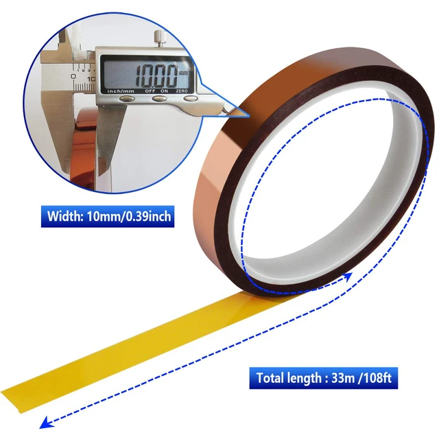 Alt view image 3 of 7 - Heat Tape for Sublimation Transfer, Heat Resistant/Press, Adhesive Transfer Tape, Thermal, No Residue, 6 Rolls 10mm x33m(108ft)