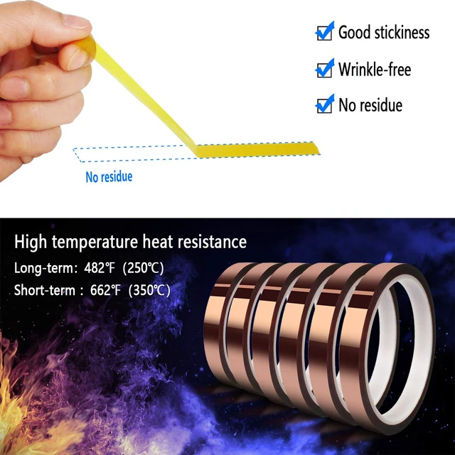 Alt view image 5 of 7 - Heat Tape for Sublimation Transfer, Heat Resistant/Press, Adhesive Transfer Tape, Thermal, No Residue, 6 Rolls 10mm x33m(108ft)