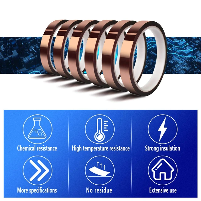 Alt view image 6 of 7 - Heat Tape for Sublimation Transfer, Heat Resistant/Press, Adhesive Transfer Tape, Thermal, No Residue, 6 Rolls 10mm x33m(108ft)