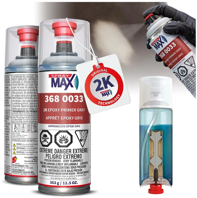 Main image of 2K Epoxy Primer Gray | 2K Primer Automotive | Epoxy Spray Paint For Metal, Aluminum & Steel | Corrosion-Resistant, Fast-Drying, High Adhesion & Professional Grade | Epoxy Primer | 12.5 oz