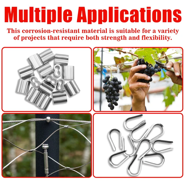 Alt view image 5 of 7 - Vinyl Coated Galvanized Steel Wire Rope 3/16" PVC Covered Steel Cable 50ft/100ft/150ft/200ft, Ideal String Light Hanging Cable
