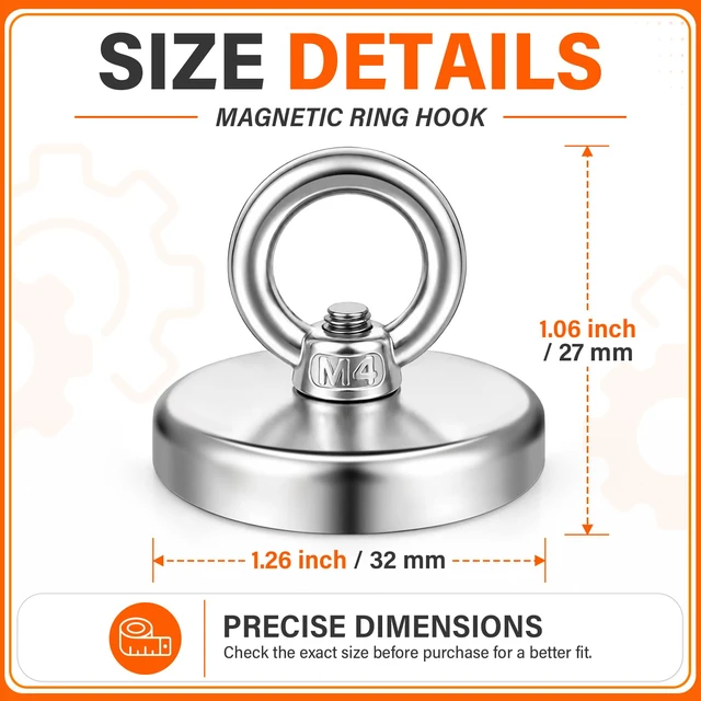 Alt view image 2 of 7 - 100LB Strong Magnetic Hooks, 20 Pack Heavy Duty Magnet Hooks 1.26 in Powerful Magnets Heavy Duty for Classrooms, Cruise, Fridge, Whiteboards, Office, Home