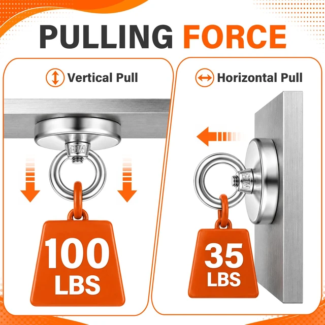 Alt view image 4 of 7 - 100LB Strong Magnetic Hooks, 20 Pack Heavy Duty Magnet Hooks 1.26 in Powerful Magnets Heavy Duty for Classrooms, Cruise, Fridge, Whiteboards, Office, Home