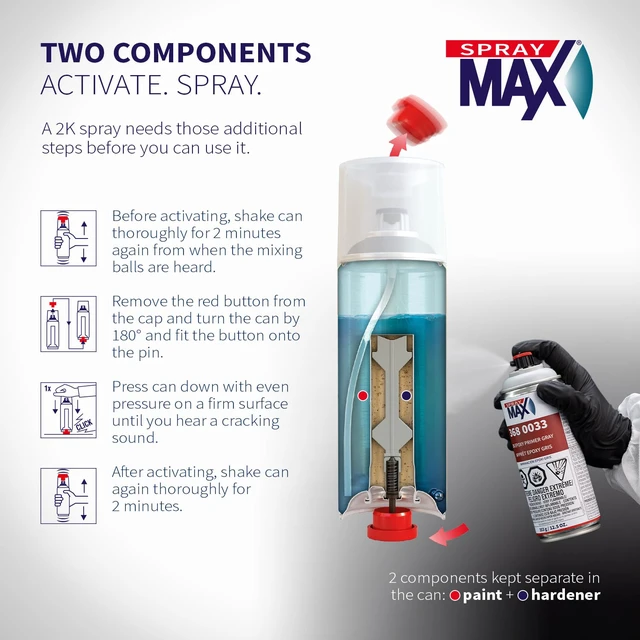 Alt view image 3 of 7 - 2K Epoxy Primer Gray | 2K Primer Automotive | Epoxy Spray Paint For Metal, Aluminum & Steel | Corrosion-Resistant, Fast-Drying, High Adhesion & Professional Grade | Epoxy Primer | 12.5 oz