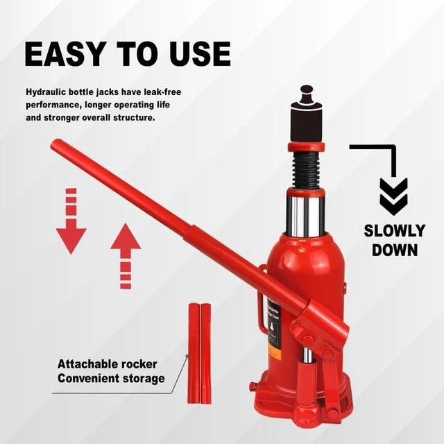 Alt view image 5 of 7 - Hydraulic Bottle Jack with Carrying Case, 12 Ton (26,455 lb) Capacity 7.9-16.2 inch Lifting Range, Muti-Directional Welded Bottle Car Jack for Car, Truck, RV, Pickup Truck, Auto Repair