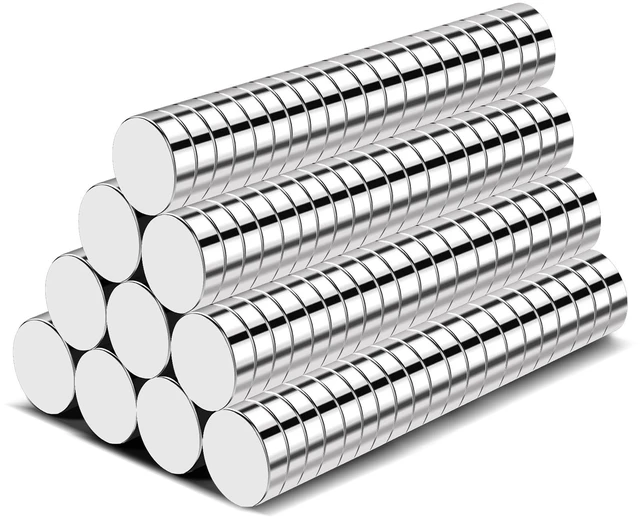 Main image of 200Pcs Small 6x2mm Neodymium Magnets Rare Earth Magnets for Whiteboard, Small Round Disc for Fridge, Crafts, DIY, Science, Office, Kitchen