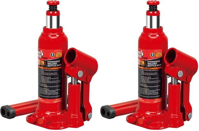 Main image of T90203B Torin Hydraulic Welded Bottle Jack, 2 Ton (4,000 lb) Capacity, Red (Pack of 2)