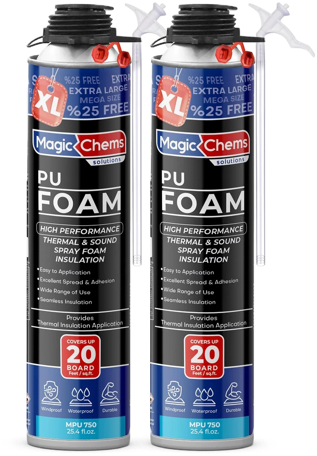 Main image of Spray Foam Insulation, Expanding Sealant, 2 Pack-25.4 oz Closed Cell; High Density; Covers up to 40 sq ft; Cans Only, No Gun Included